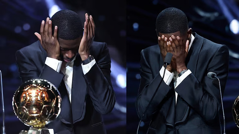 അമ്മയുടെ ദുരിതകാലം ഓർത്ത് ബാലൺ ഡി ഓർ വേദിയിൽ കണ്ണുനിറച്ച് ഡെംബലെ!