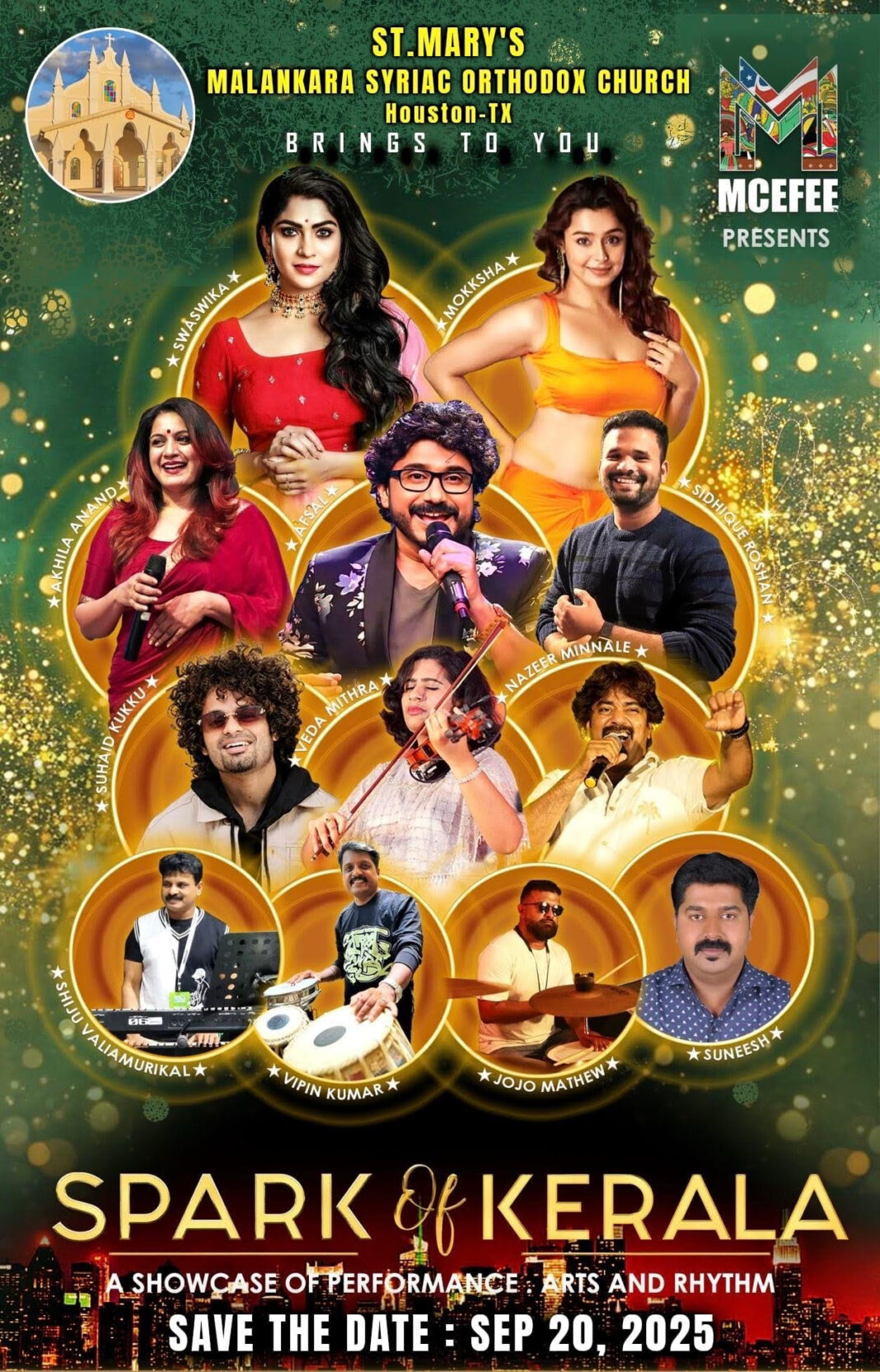 ഹൂസ്റ്റൺ ഓണാഘോഷ സമാപനം നിറക്കൂട്ടാക്കുവാൻ സെപ്റ്റംബർ 20 ന് സ്പാർക്ക് ഓഫ് കേരളാ സ്റ്റേജ് ഷോ എത്തുന്നു