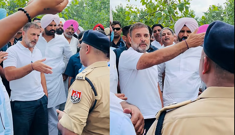 പഞ്ചാബിലെ പ്രളയബാധിത പ്രദേശം സന്ദര്ശിക്കാന് രാഹുല് ഗാന്ധിയെ വിലക്കി പൊലീസ്