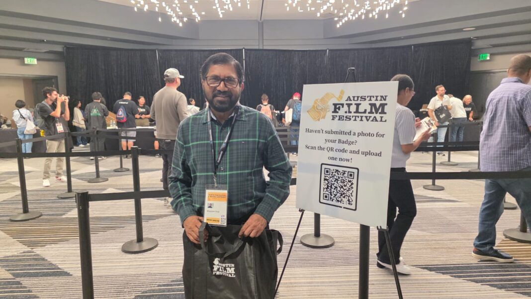 ഓസ്റ്റിൻ ഫിലിം ഫെസ്റ്റിവലിൽ ആൻ്റ് റൈറ്റേഴ്സ് കോൺഫറൻസിൽ സീരിയൽ സംവിധായകൻ ഷാജിയെം പങ്കെടുക്കുന്നു