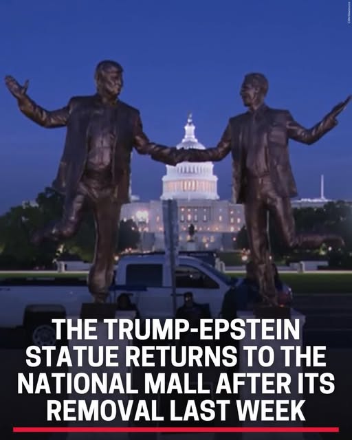 ട്രംപ് -എപ്സ്റ്റീൻ പ്രതിമ നീക്കം ചെയ്തതിന് ശേഷം നാഷണൽ മാളിലേക്ക് തിരിച്ചെത്തി