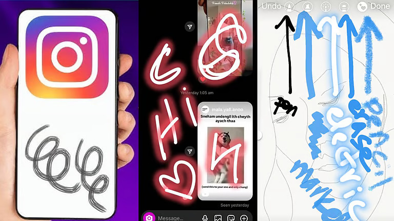 ട്രെൻഡിങ്ങായി ഇന്സ്റ്റഗ്രാമിലെ കുത്തിവരകള്! എന്താണ് പുതിയ ‘ഡ്രോ’ ഫീച്ചര്