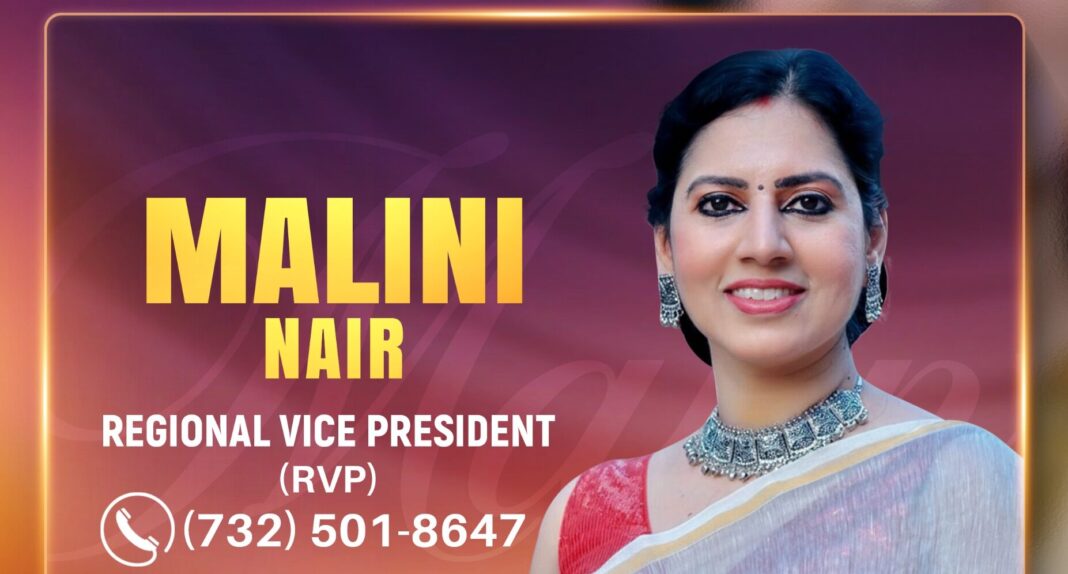കെ.എച്ച്.എൻ.എ ട്രൈ-സ്റ്റേറ്റ് – ന്യൂ ജേഴ്സി ആർ വി പി യായി മാലിനി നായർ ചുമതലയേൽക്കും
