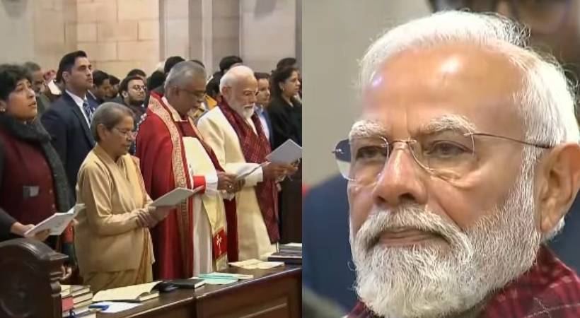 ഡൽഹിയിലെ കത്തീഡ്രൽ ചർച്ച് ഓഫ് ദി റിഡംപ്ഷൻ പള്ളിയിൽ സന്ദർശനം നടത്തി പ്രധാനമന്ത്രി