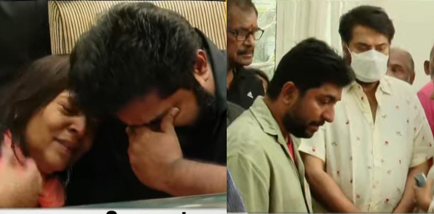 പ്രിയ സുഹൃത്തിനെ അവസാനമായി കണ്ട് മമ്മൂട്ടി , വികാരാധീനനായി ധ്യാന് ശ്രീനിവാസന്, സംസ്കാരം നാളെ വീട്ടുവളപ്പിൽ