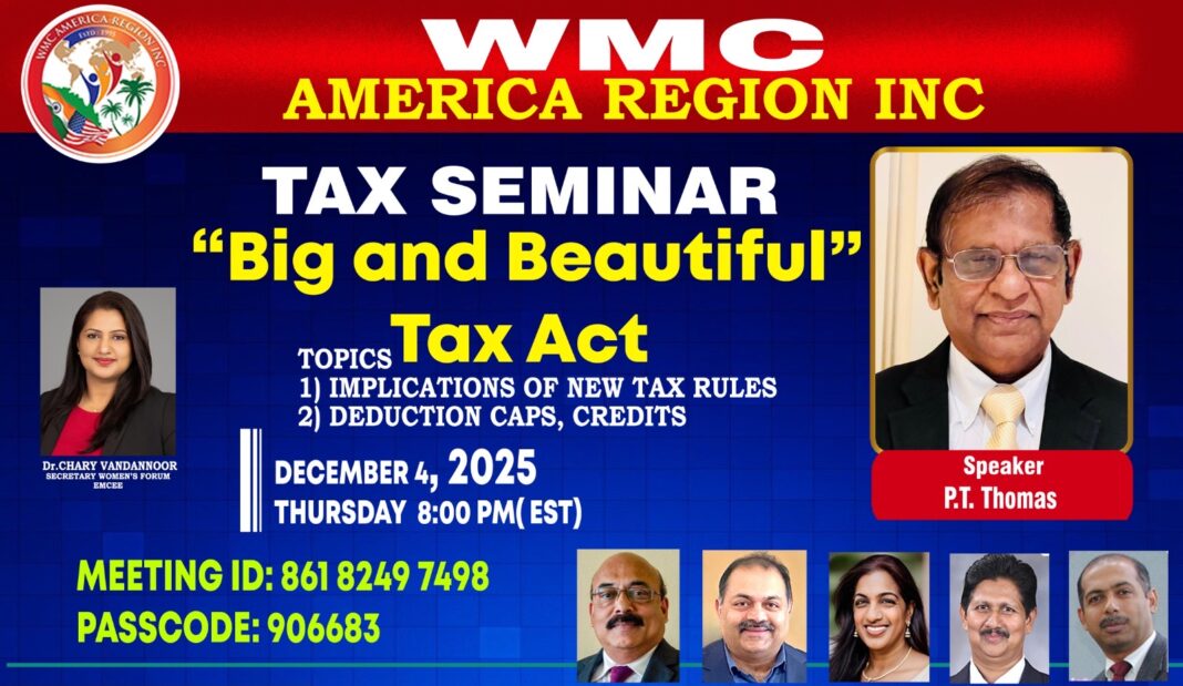 WMC അമേരിക്ക റീജിയൻ ടാക്സ് സെമിനാർ സംഘടിപ്പിക്കുന്നു