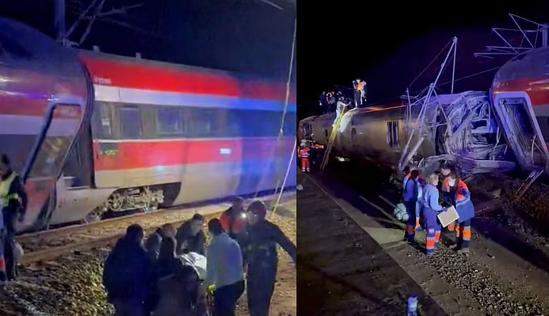 സ്പെയിനില് ഹൈസ്പീഡ് ട്രെയിനുകള് കൂട്ടിയിടിച്ച് വന് അപകടം; 21 പേര്ക്ക് ദാരുണാന്ത്യം