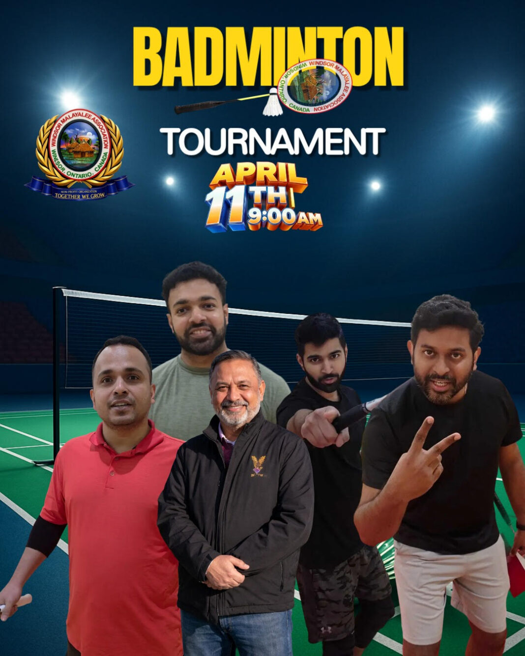 വിൻസർ മലയാളി അസോസിയേഷൻ ബാഡ്മിന്റൺ ടൂർണമെന്റ് ഏപ്രിൽ 11-ന്