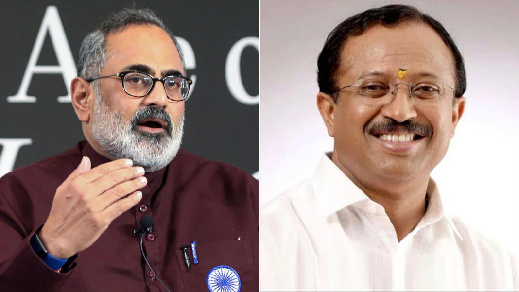 ബിജെപിയിലും തർക്കം രൂക്ഷം; പാർലമെൻ്ററി പാർട്ടി നേതാവാകാൻ തമ്മിലടിച്ച് രാജീവ് ചന്ദ്രശേഖറും വി. മുരളീധരനും